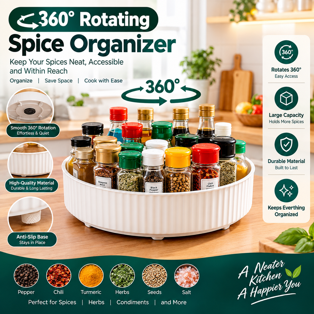 360° Rotating Spice Organizer