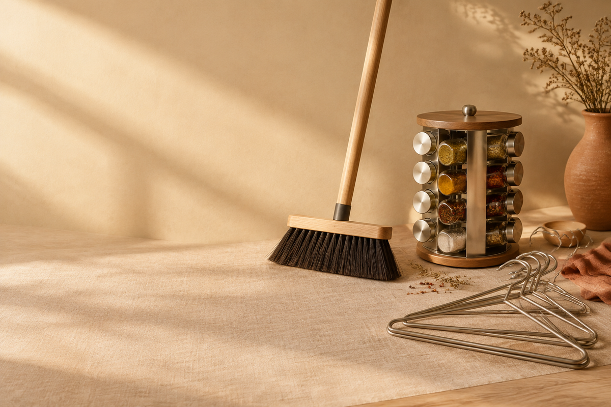 Dellos Hero - Broom, Spice Rack & Hangers